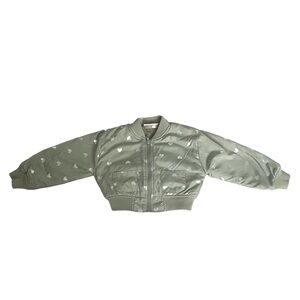 Penelope Mack Green Heart Bomber Jacket Size 2T. Good Condition